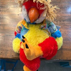 Cuddle Barn Singing Red Plush Parrot with Tropical Fabric
